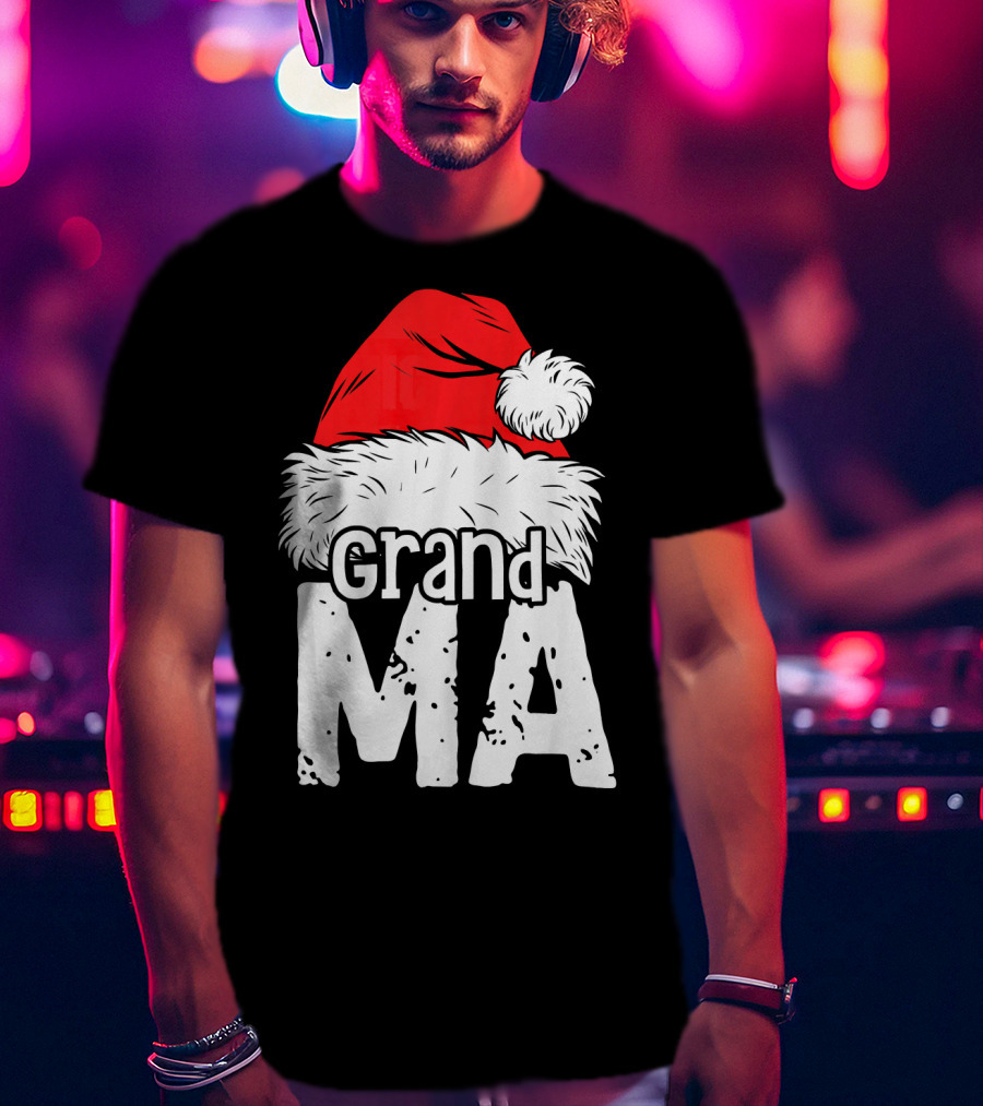 Grandma Santa Christmas Hat Family T-Shirt