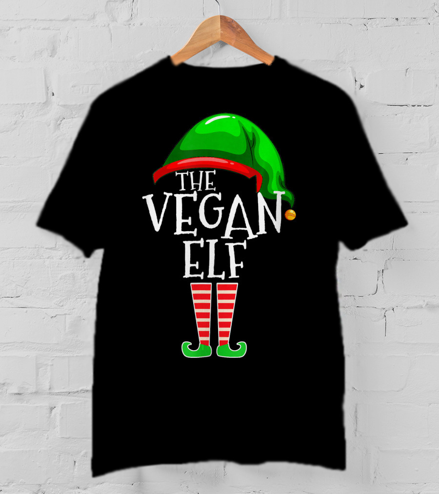 The Vegan Elf Holiday Humor Christmas T-Shirt