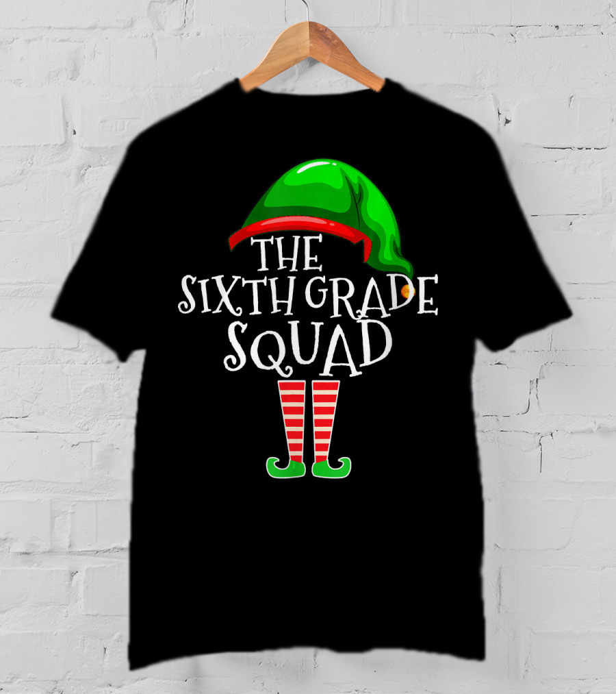 Sixth Grade Squad Elf Group Matching Christmas T-Shirt