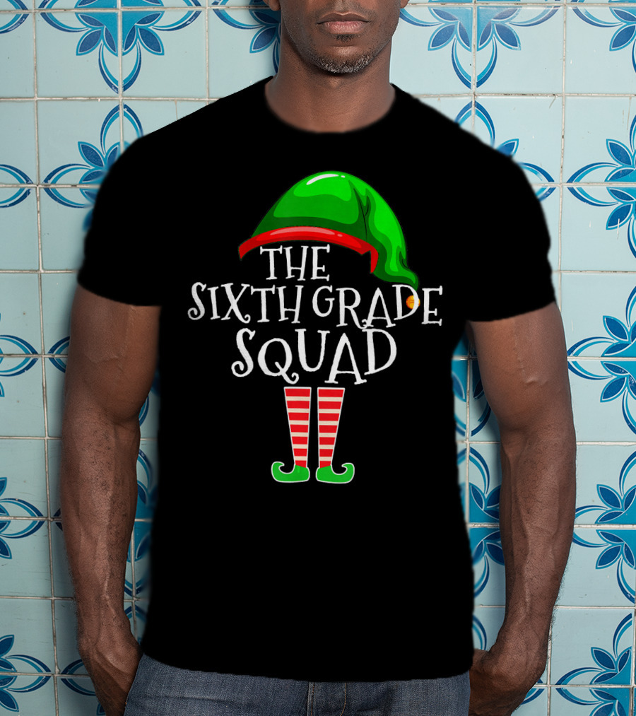 Sixth Grade Squad Elf Group Matching Christmas T-Shirt