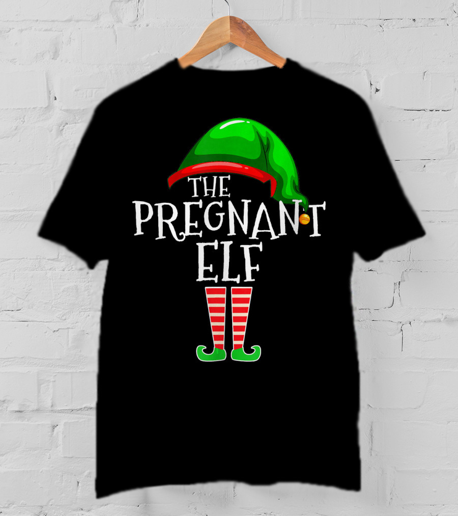 The Pregnant Elf Family Matching Group Christmas Costume T-Shirt