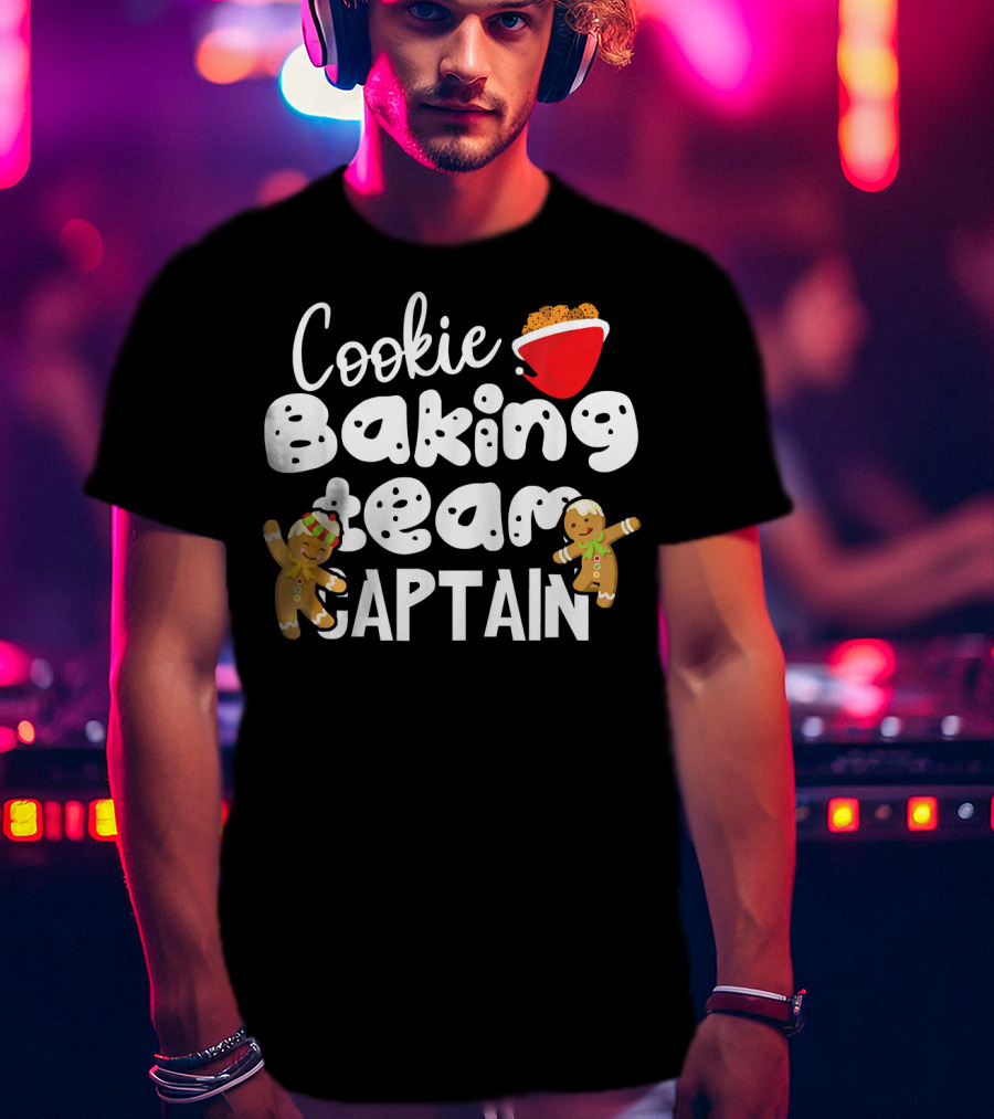 Cookie Baking Team Captain Gingerbread Mixing Bowl T-Shirt