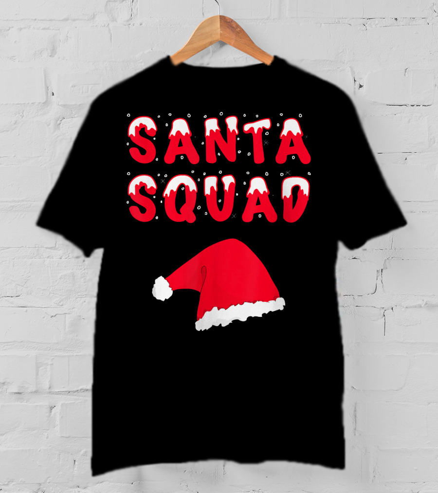 Funny Christmas Santa Squad Santa Hat T-Shirt