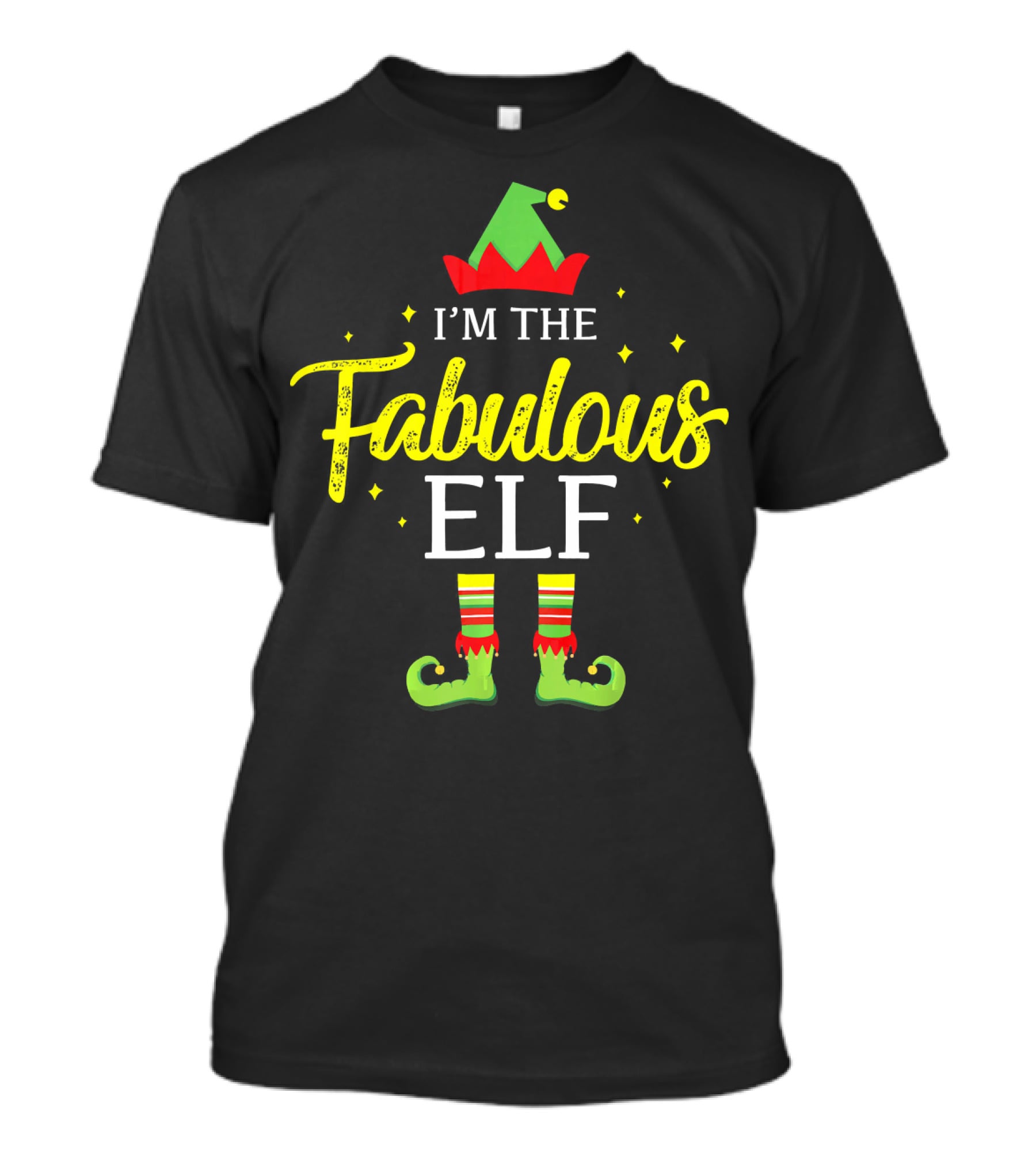 I'm The Fabulous Elf Matching Family Group Christmas Pajama Top T-Shirt