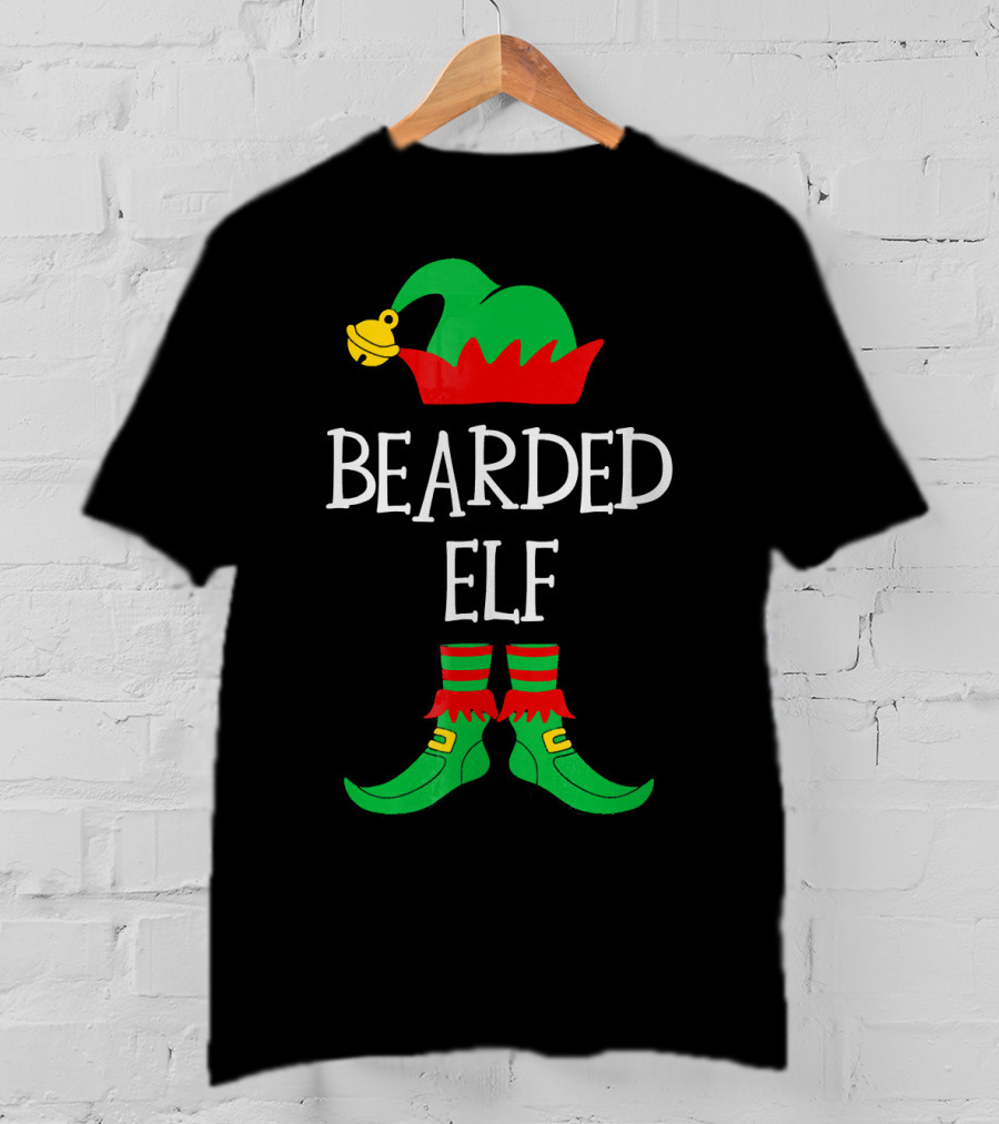 BEARDED ELF Matching Family Group Christmas Costume T-Shirt