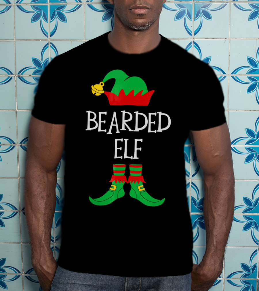 BEARDED ELF Matching Family Group Christmas Costume T-Shirt