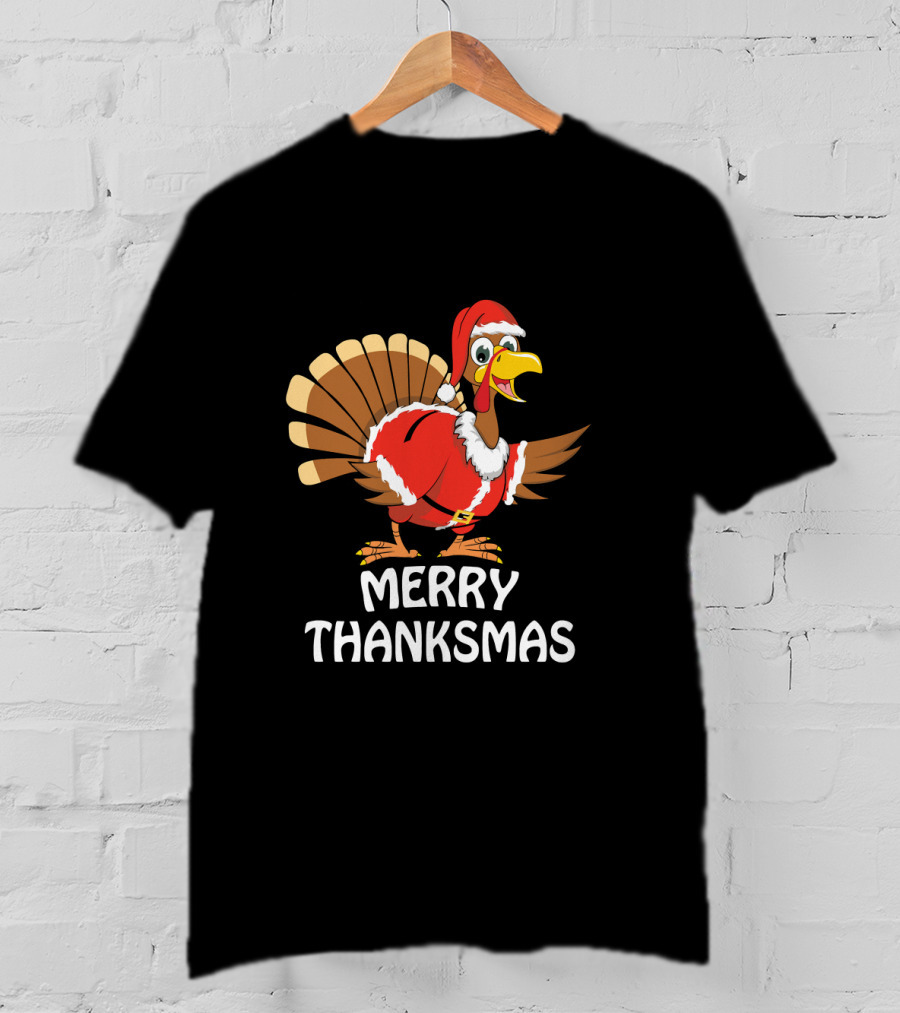 Merry Thanksmas Santa Turkey T-Shirt