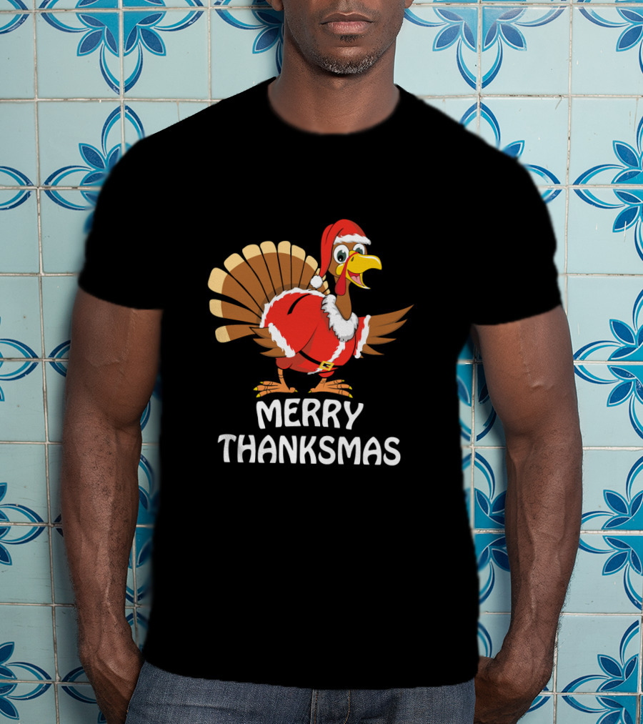 Merry Thanksmas Santa Turkey T-Shirt