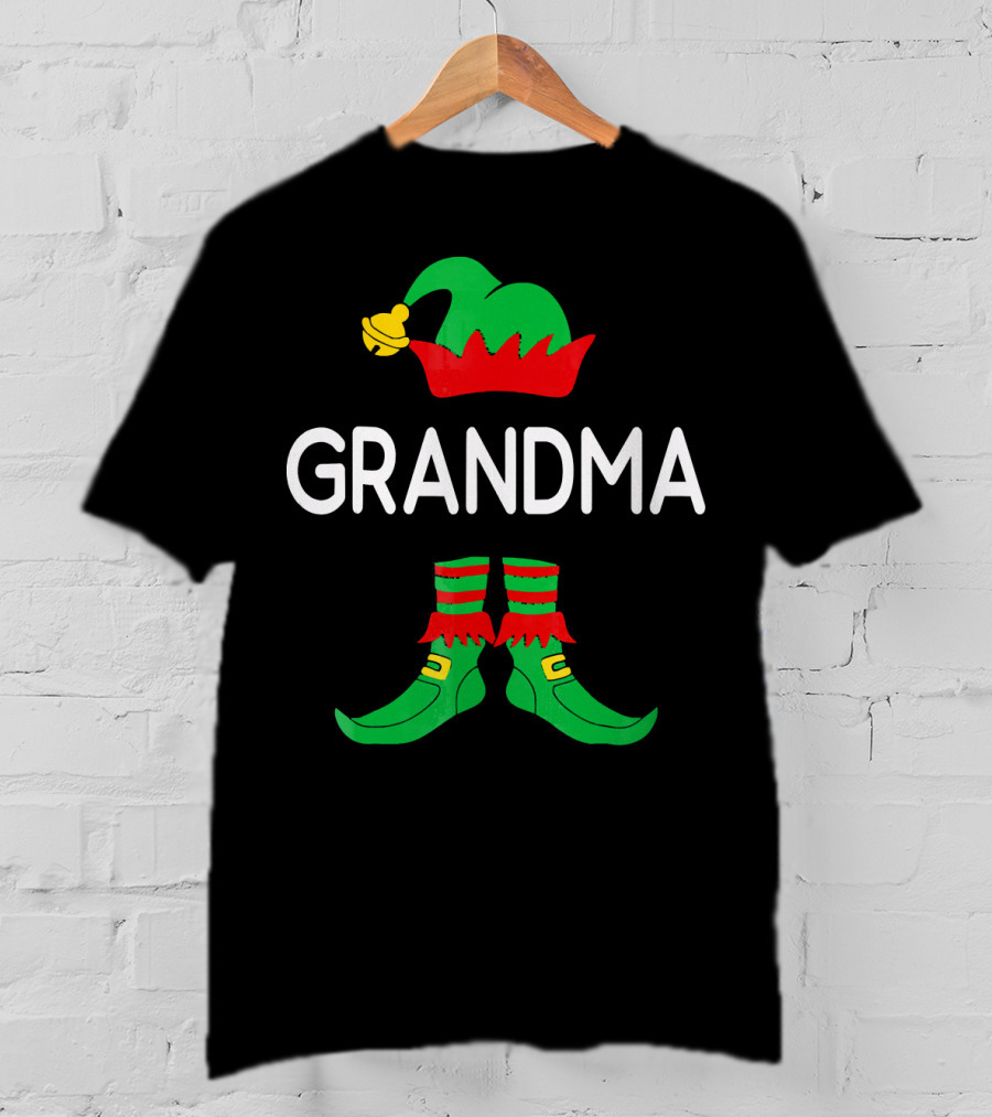 GRANDMA Elf Hat And Shoes Holiday T-Shirt