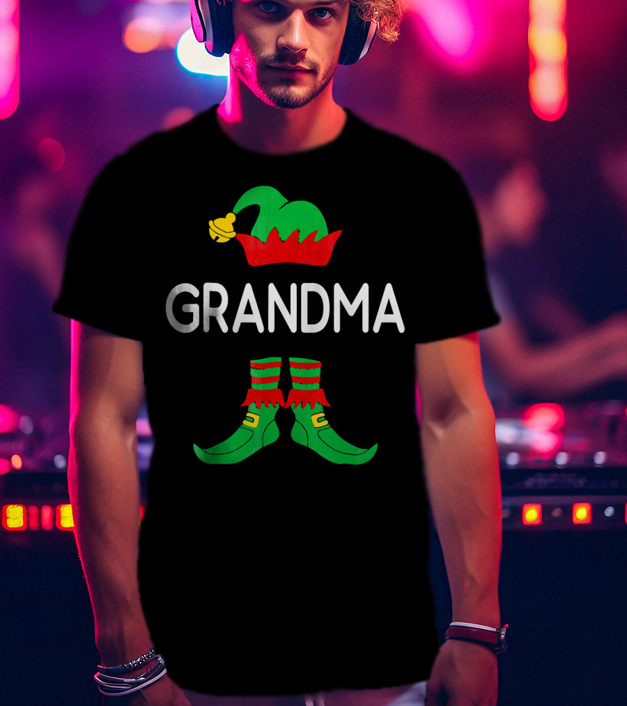 GRANDMA Elf Hat And Shoes Holiday T-Shirt