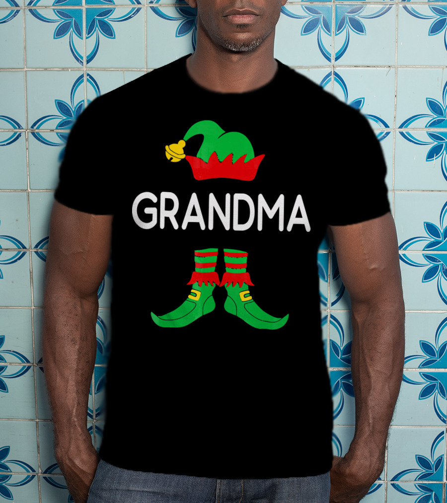 GRANDMA Elf Hat And Shoes Holiday T-Shirt