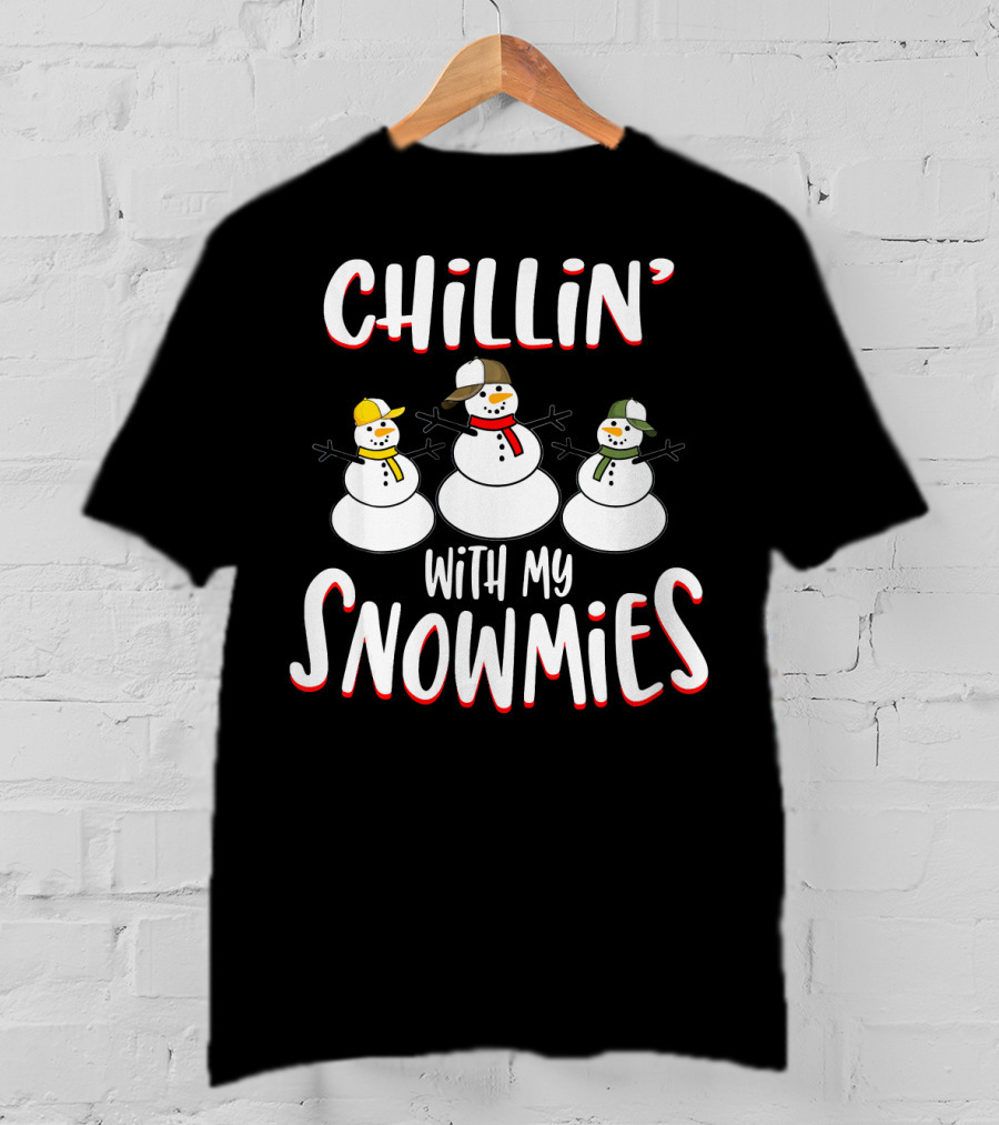 Chillin With My Snowmies Snowman Squad Trio Fun T-Shirt