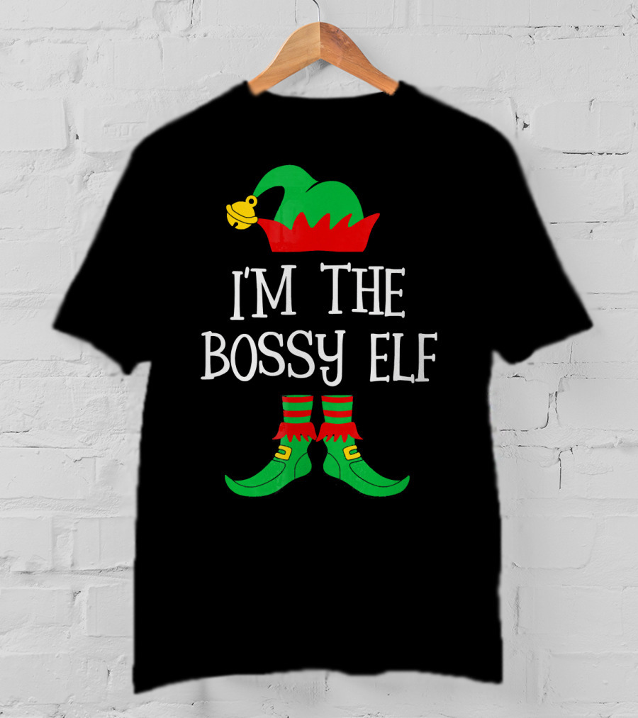 I'M THE BOSSY ELF Family Group Christmas Matching T-Shirt