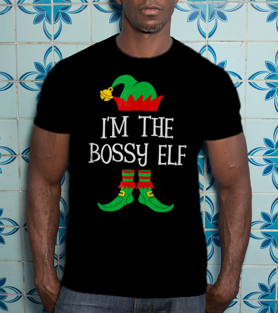 I'M THE BOSSY ELF Family Group Christmas Matching T-Shirt