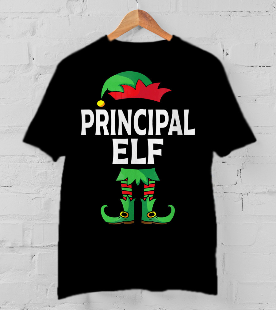 Principal Elf Green And Red Costume Matching Family Group T-Shirt