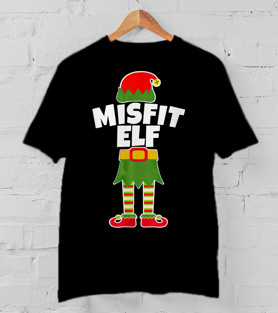 MISFIT ELF Funny Rudolph Weirdo Loser Christmas T-Shirt