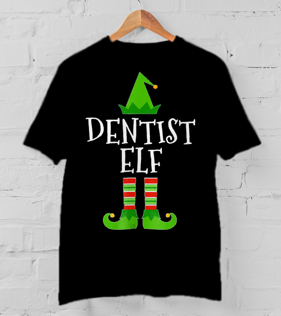 Dentist Elf Funny Christmas Holiday Dental T-Shirt