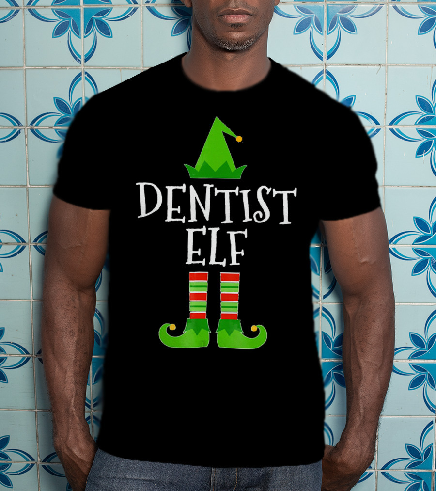 Dentist Elf Funny Christmas Holiday Dental T-Shirt