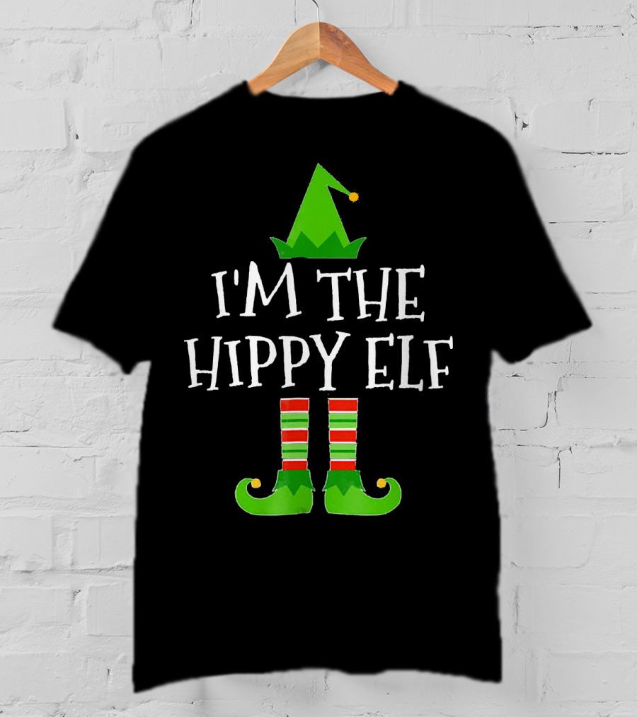 I'm The Hippy Elf Festive Family Group Holiday T-Shirt