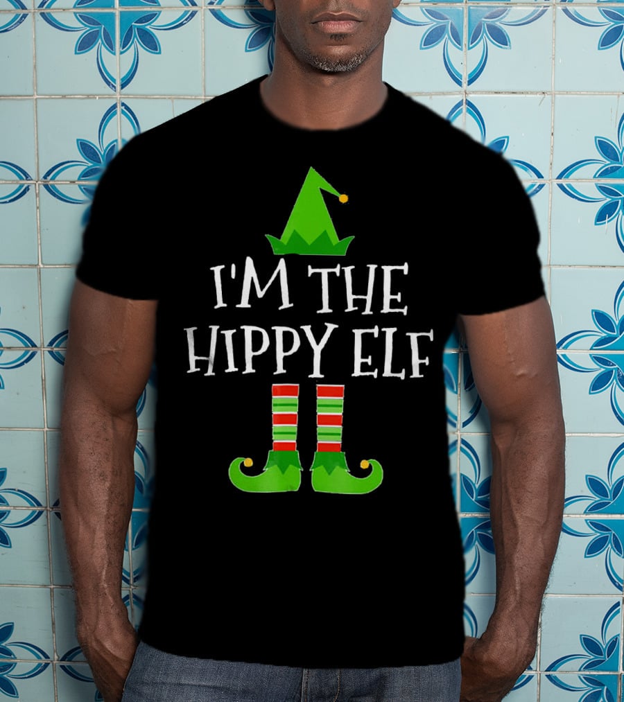 I'm The Hippy Elf Festive Family Group Holiday T-Shirt