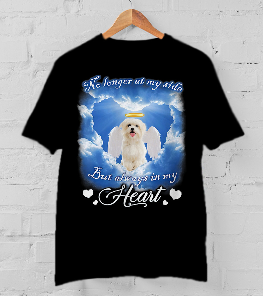 No Longer At My Side But Always In My Heart Dog Angel Clouds T-Shirt