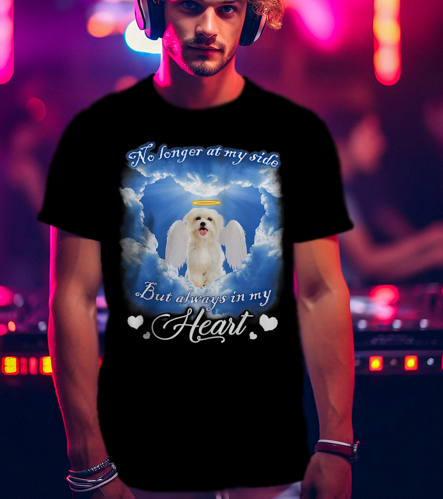 No Longer At My Side But Always In My Heart Dog Angel Clouds T-Shirt