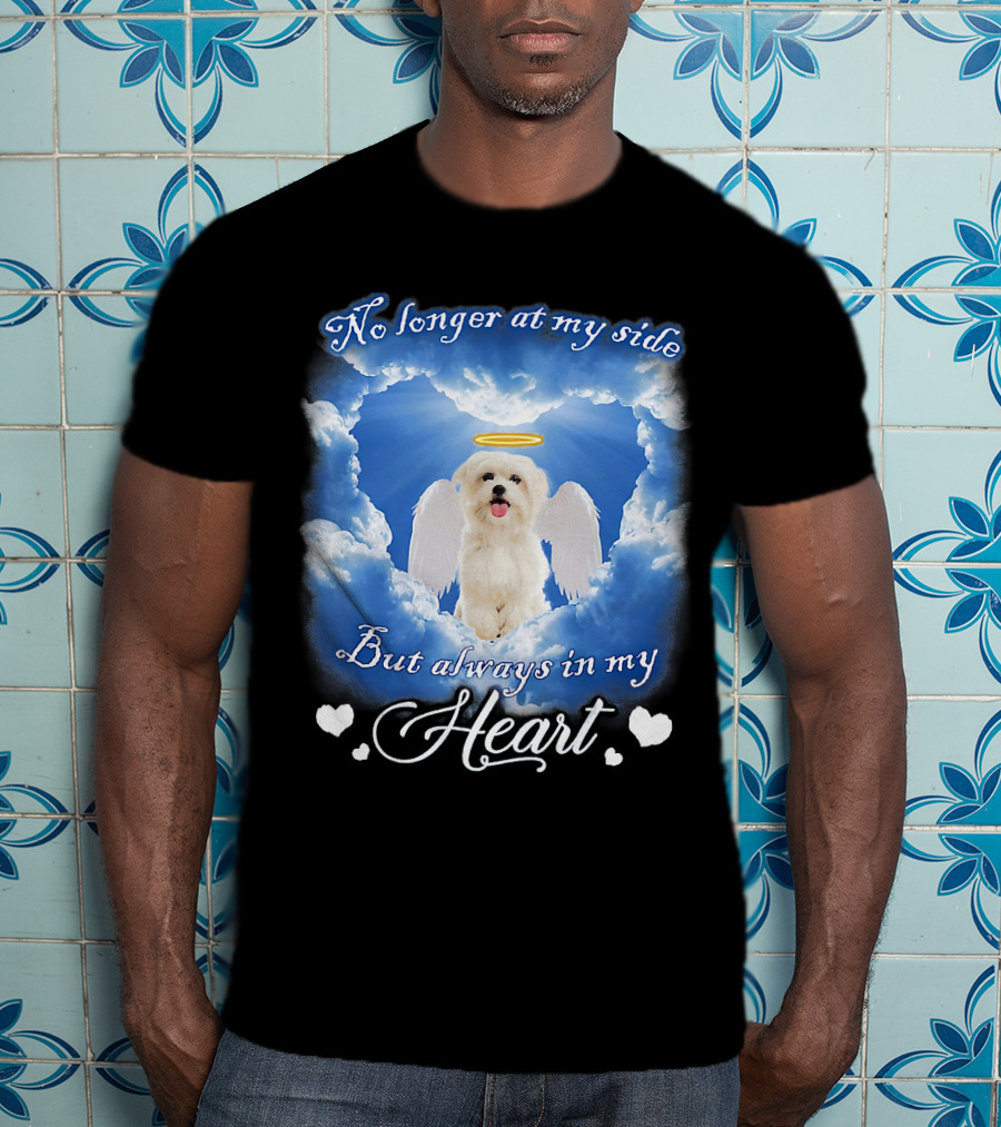 No Longer At My Side But Always In My Heart Dog Angel Clouds T-Shirt