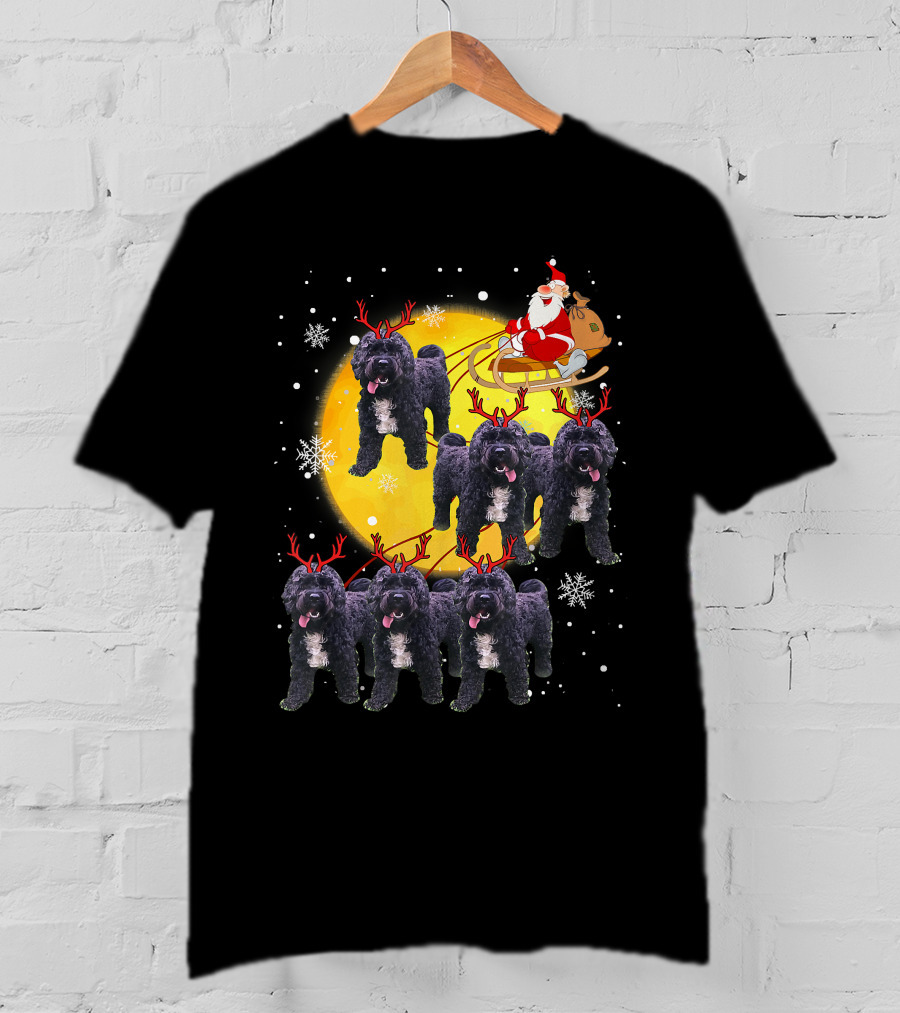 Cockapoo Reindeer Santa Sleigh Christmas Funny Cocka T-Shirt