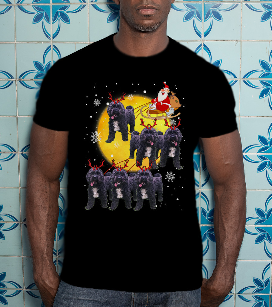 Cockapoo Reindeer Santa Sleigh Christmas Funny Cocka T-Shirt