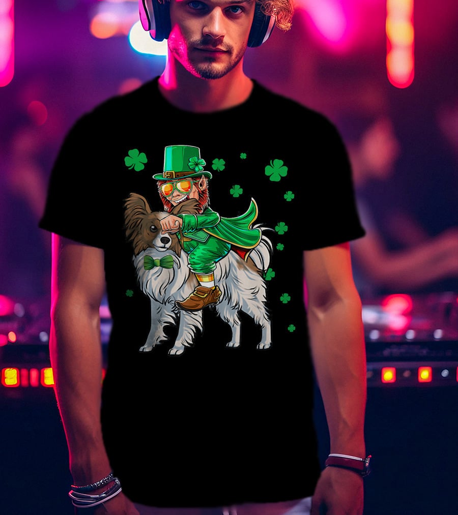 Leprechaun Papillon Shamrock St. Patrick's Day Luck T-Shirt