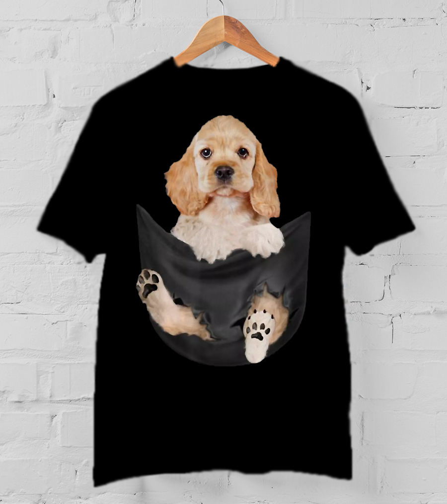 Cocker Spaniel Puppy Cute In The Pocket T-Shirt
