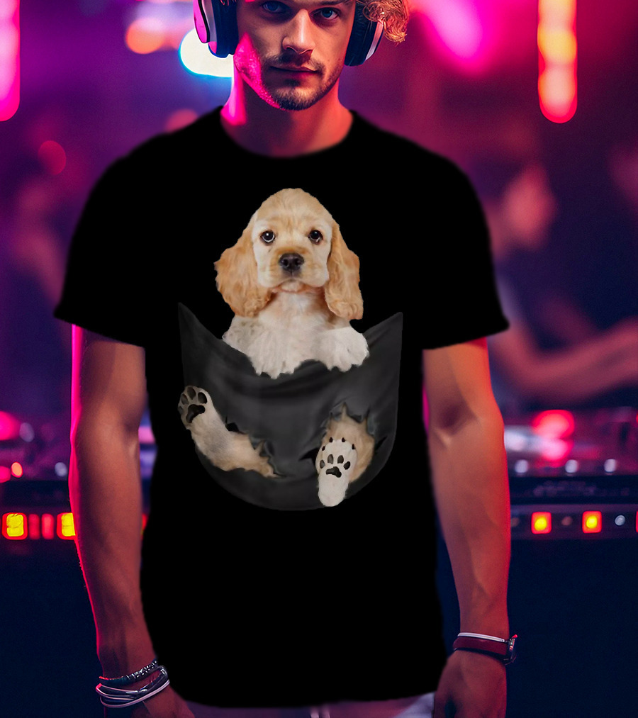Cocker Spaniel Puppy Cute In The Pocket T-Shirt