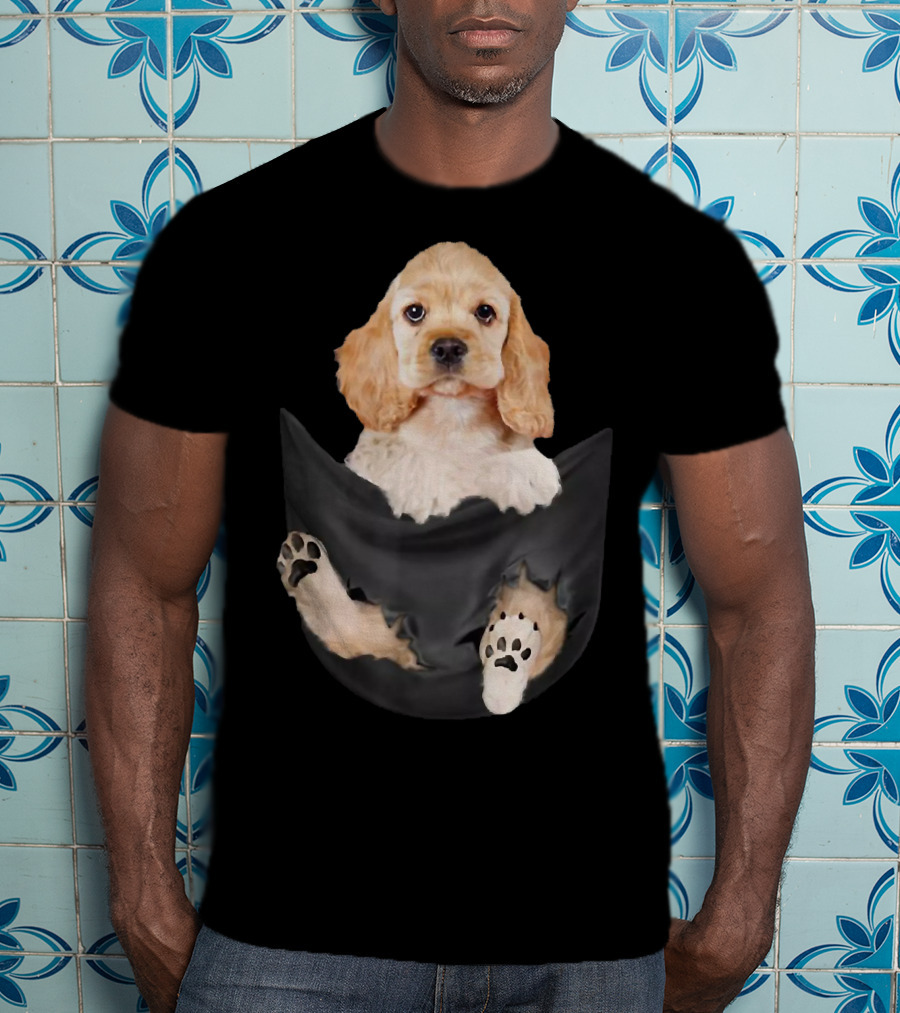 Cocker Spaniel Puppy Cute In The Pocket T-Shirt