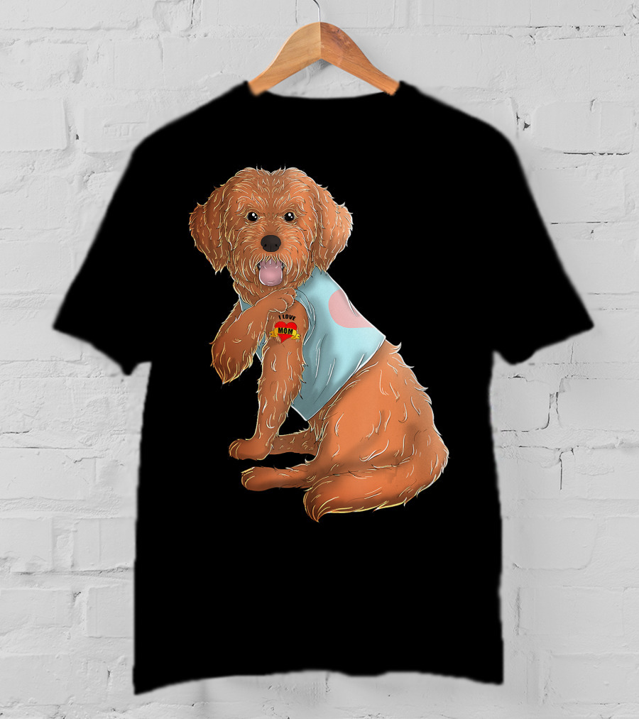 Cockapoo Dog I Love Mom Tattoo T-Shirt