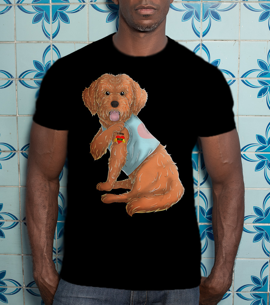 Cockapoo Dog I Love Mom Tattoo T-Shirt