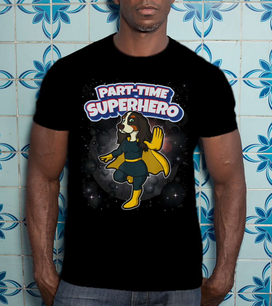 Part-Time Superhero English Cocker Spaniel Comic T-Shirt