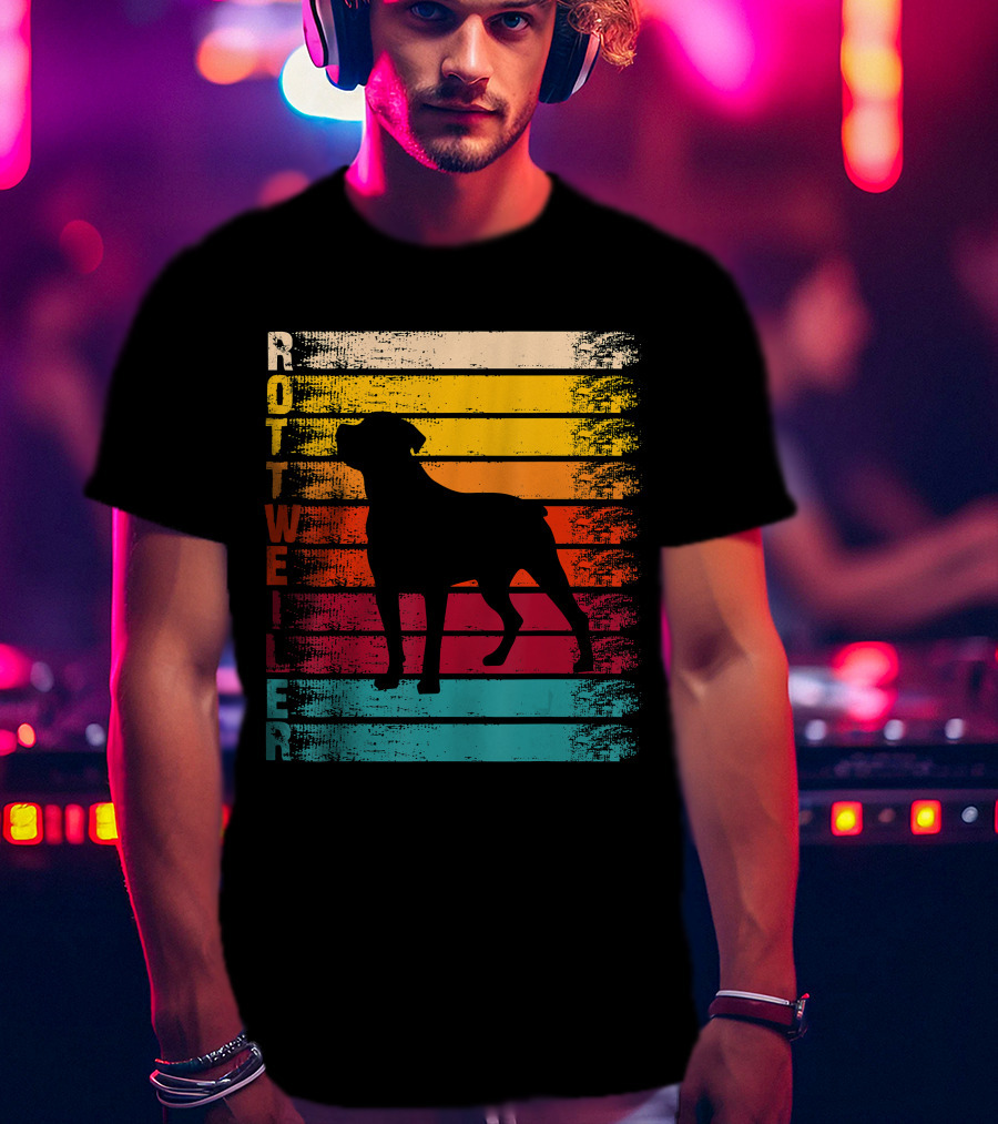 Rottweiler Mom Retro Dog Vintage T-Shirt