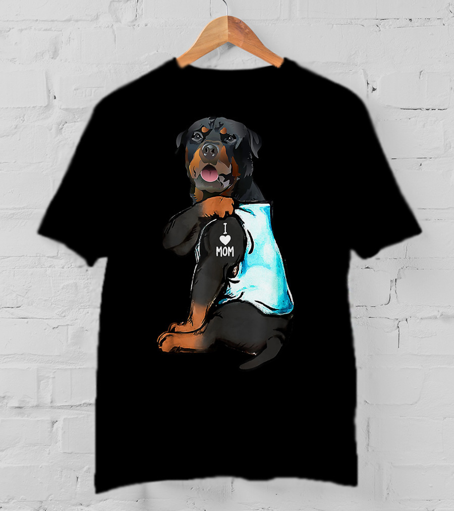 I Love Mom Rottweiler Tattoo T-Shirt