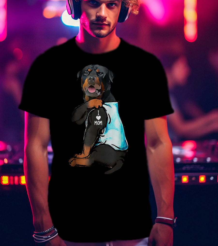 I Love Mom Rottweiler Tattoo T-Shirt