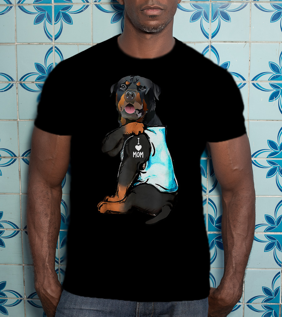 I Love Mom Rottweiler Tattoo T-Shirt