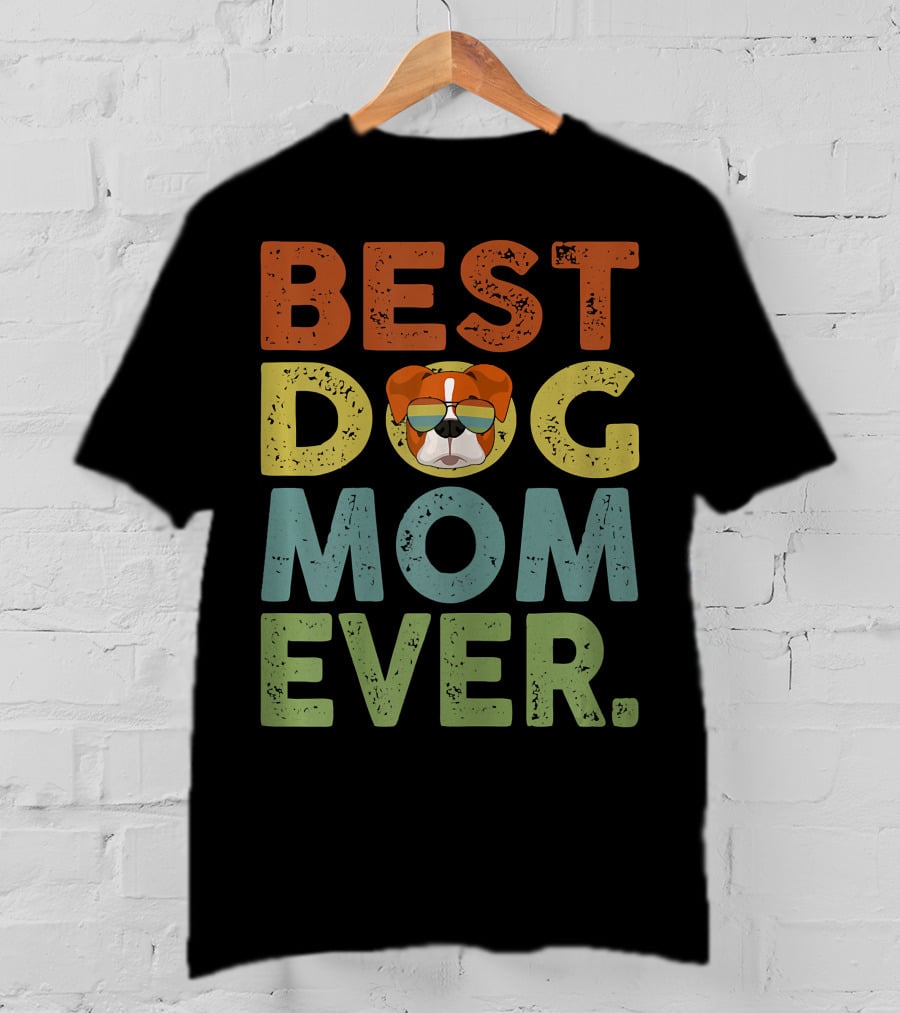 Best Dog Mom Ever Vintage Boxer T-Shirt