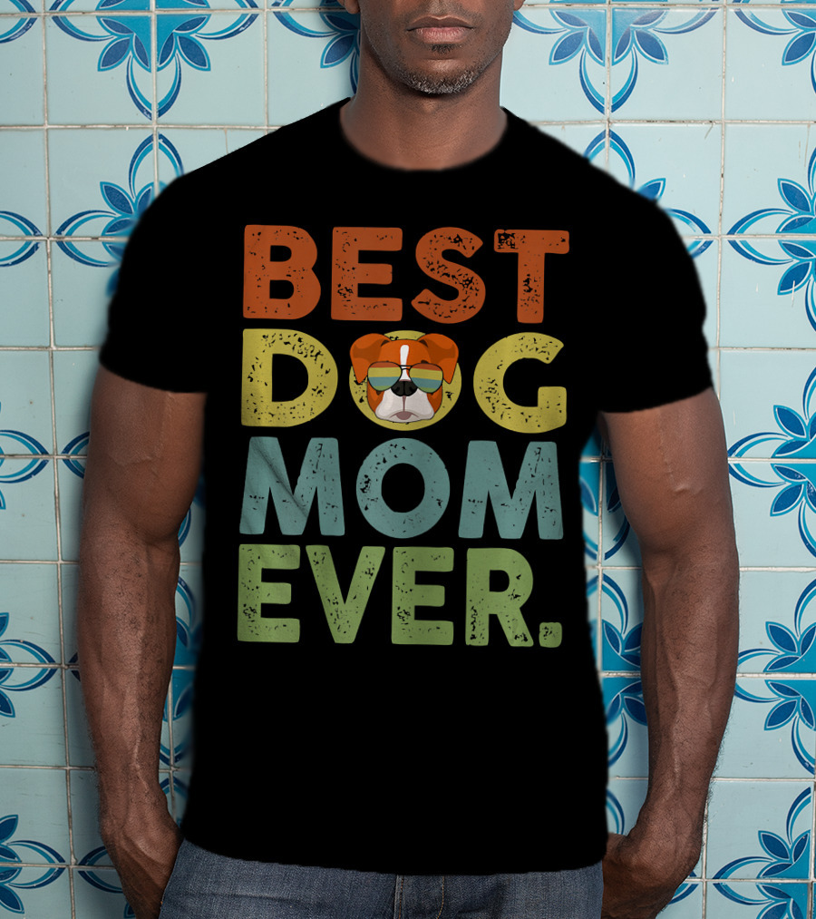 Best Dog Mom Ever Vintage Boxer T-Shirt