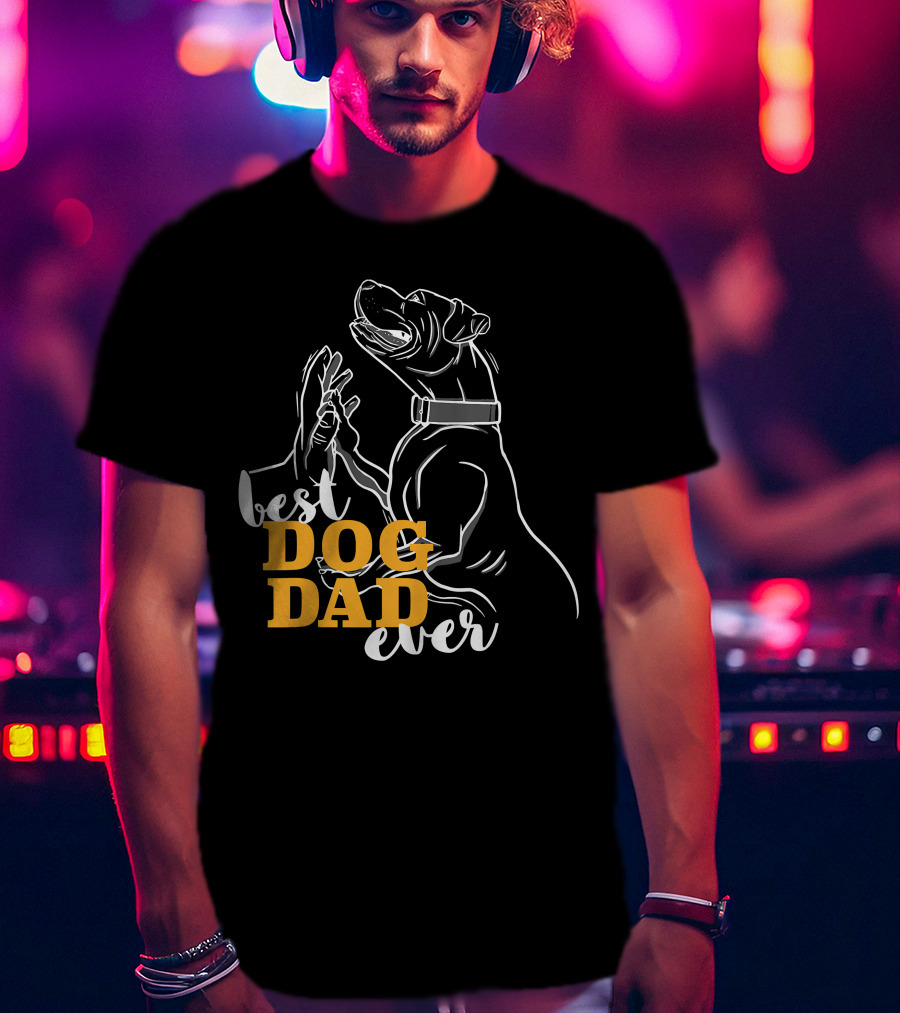 Best Dog Dad Ever Pitbull Boxer T-Shirt