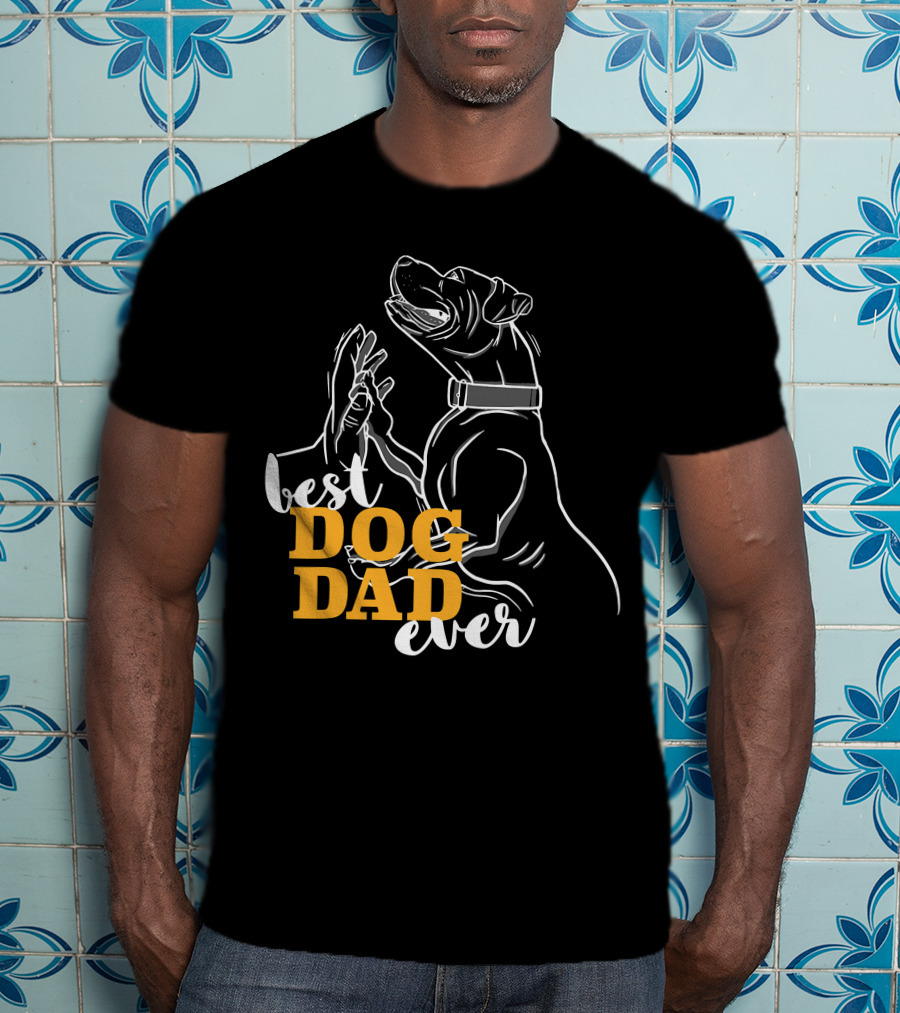 Best Dog Dad Ever Pitbull Boxer T-Shirt