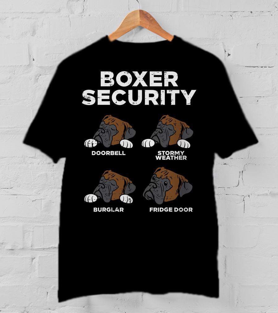 Boxer Security Doorbell Stormy Weather Burglar Fridge Door T-Shirt