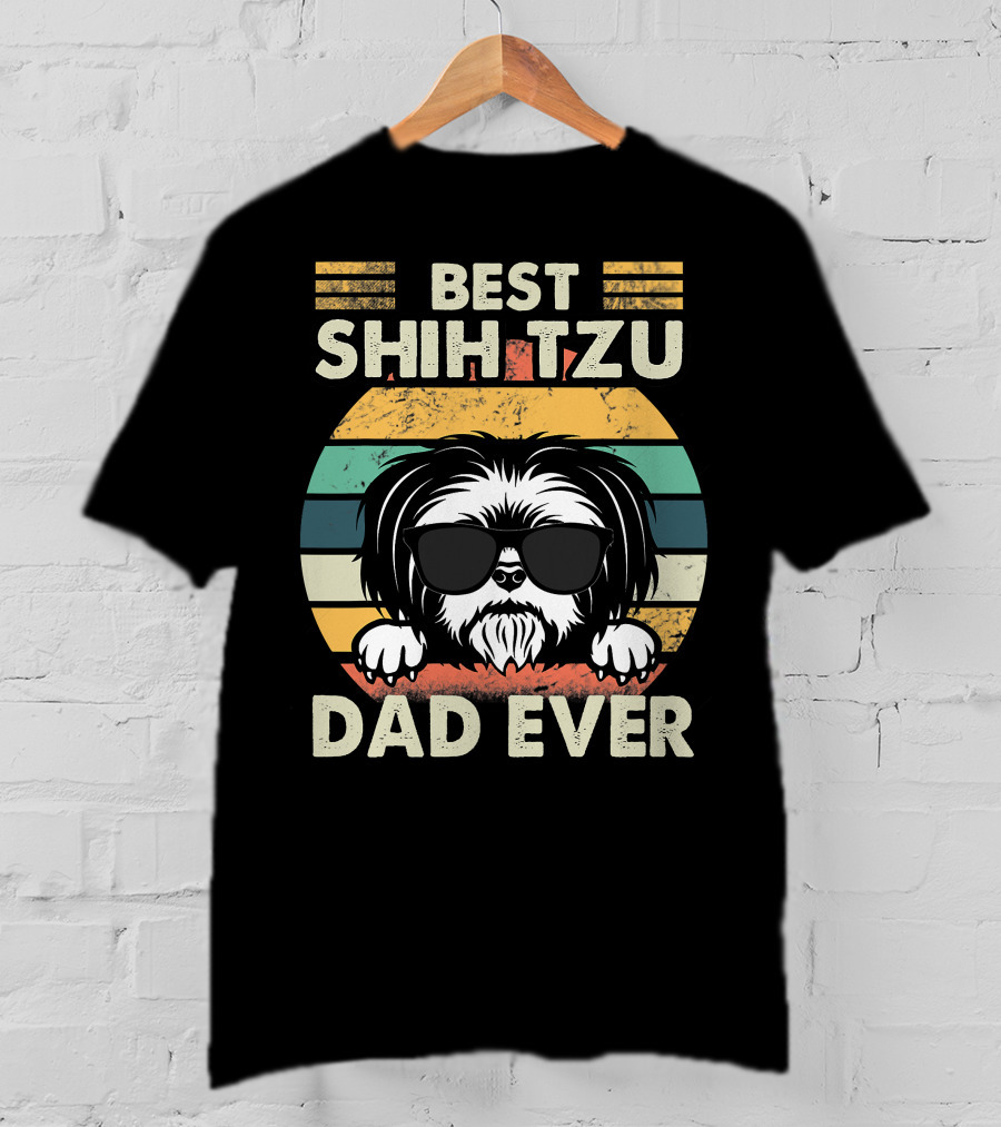 Best Shih Tzu Dad Ever Vintage T-Shirt