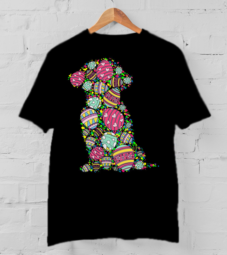 Colors Eggs Shih Tzu Dog Puppy Lover Easter Day Vibrant Festive T-Shirt