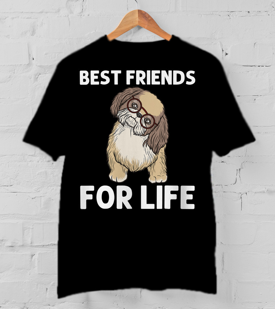 Best Friends For Life Cool Shih Tzu Puppy Pet T-Shirt