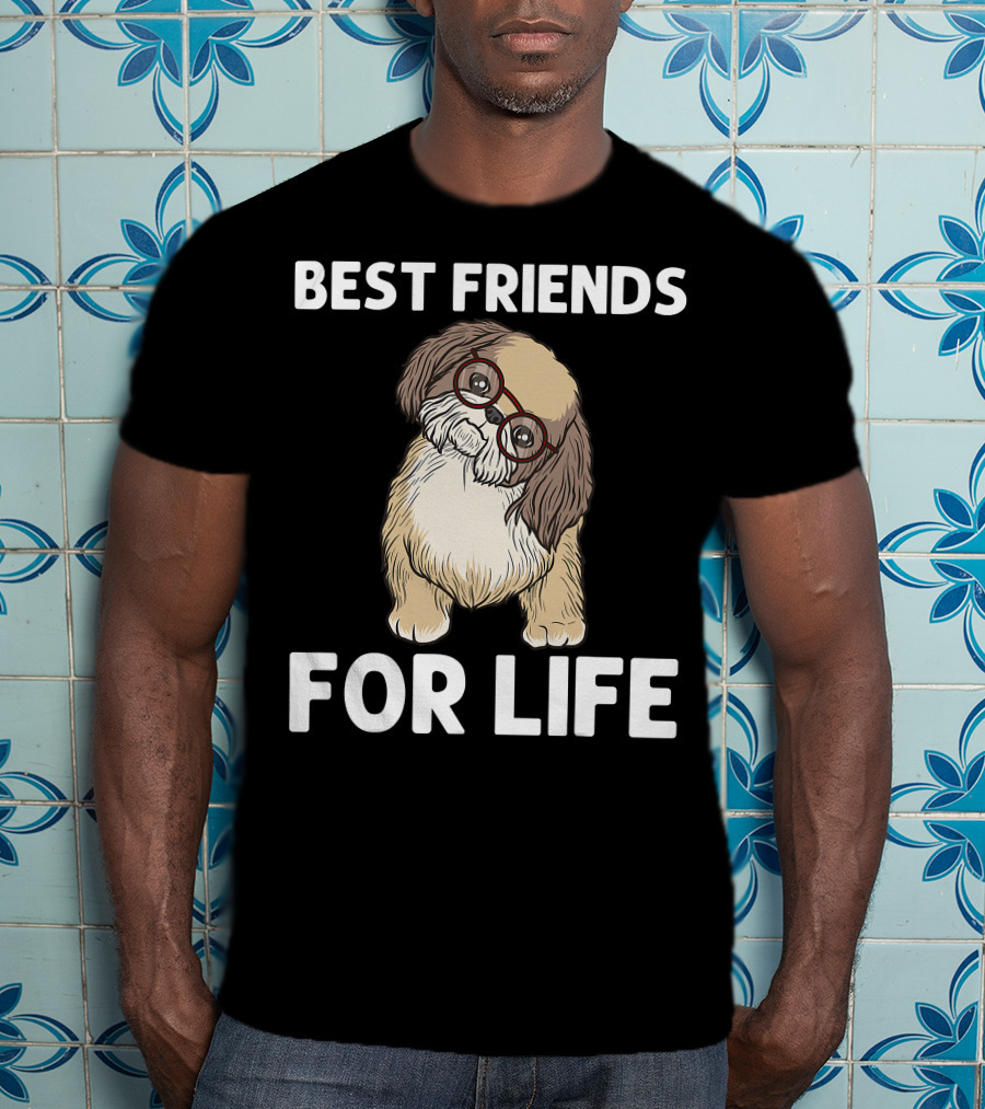 Best Friends For Life Cool Shih Tzu Puppy Pet T-Shirt