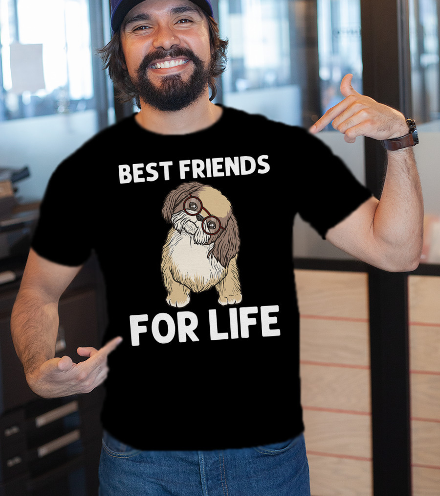 Best Friends For Life Cool Shih Tzu Puppy Pet T-Shirt